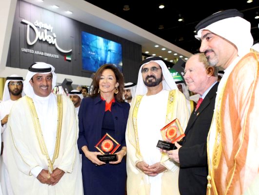 hh sheikh mohammed bin rashid al maktoum with the winners of the business traveller awards